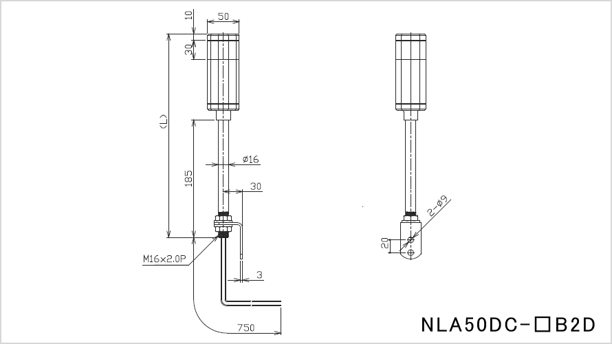 積層式LEDアラームライト NLA50シリーズ | 積層信号灯 | 日機株式会社