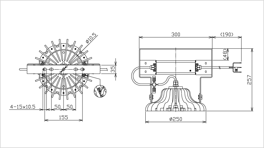 NLH60S-HL2の寸法図