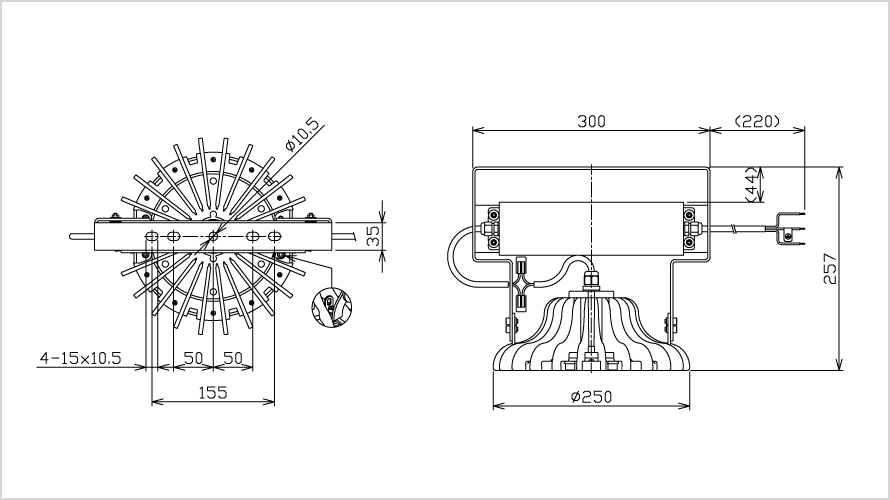 NLH110C-HL2の寸法図