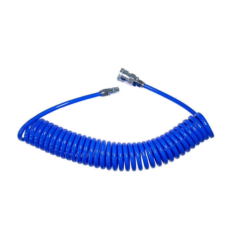 エアブローガン用エアコイルホース（クイックカプラ付） HUBR050806-BD-S10 長さ6m